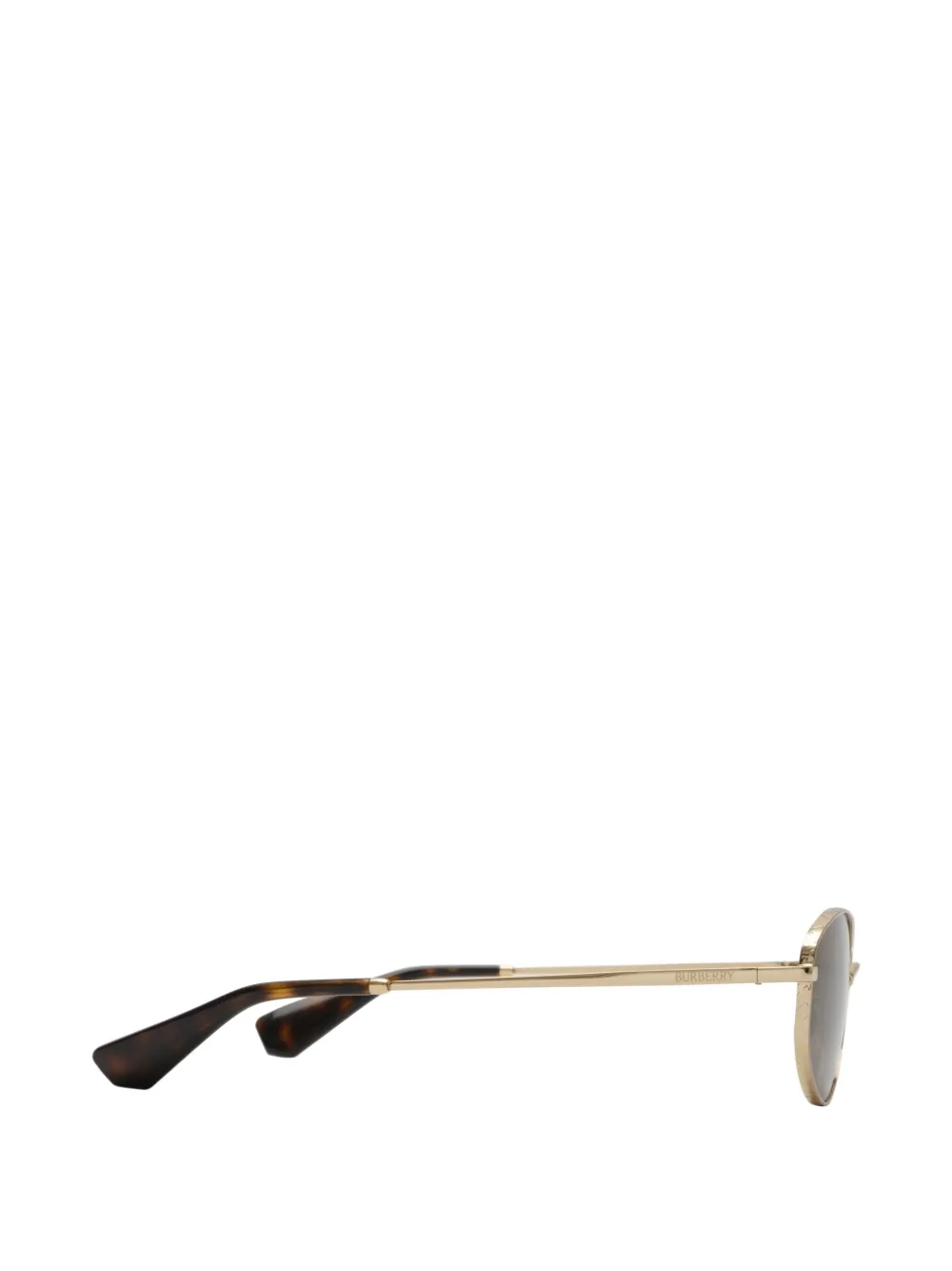 Burberry Eyewear Check metalen zonnebril met ovalen montuur Goud