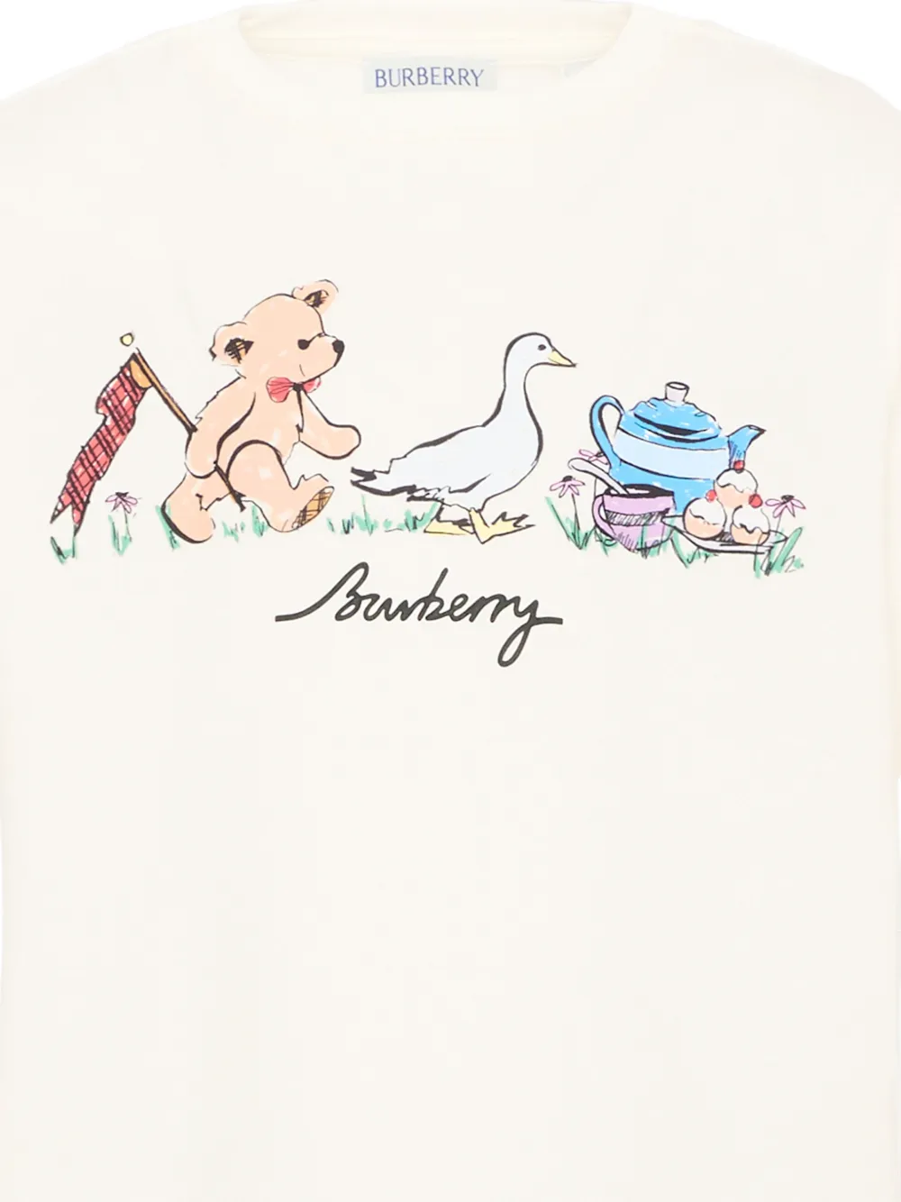 Burberry Kids T-shirt met print Beige