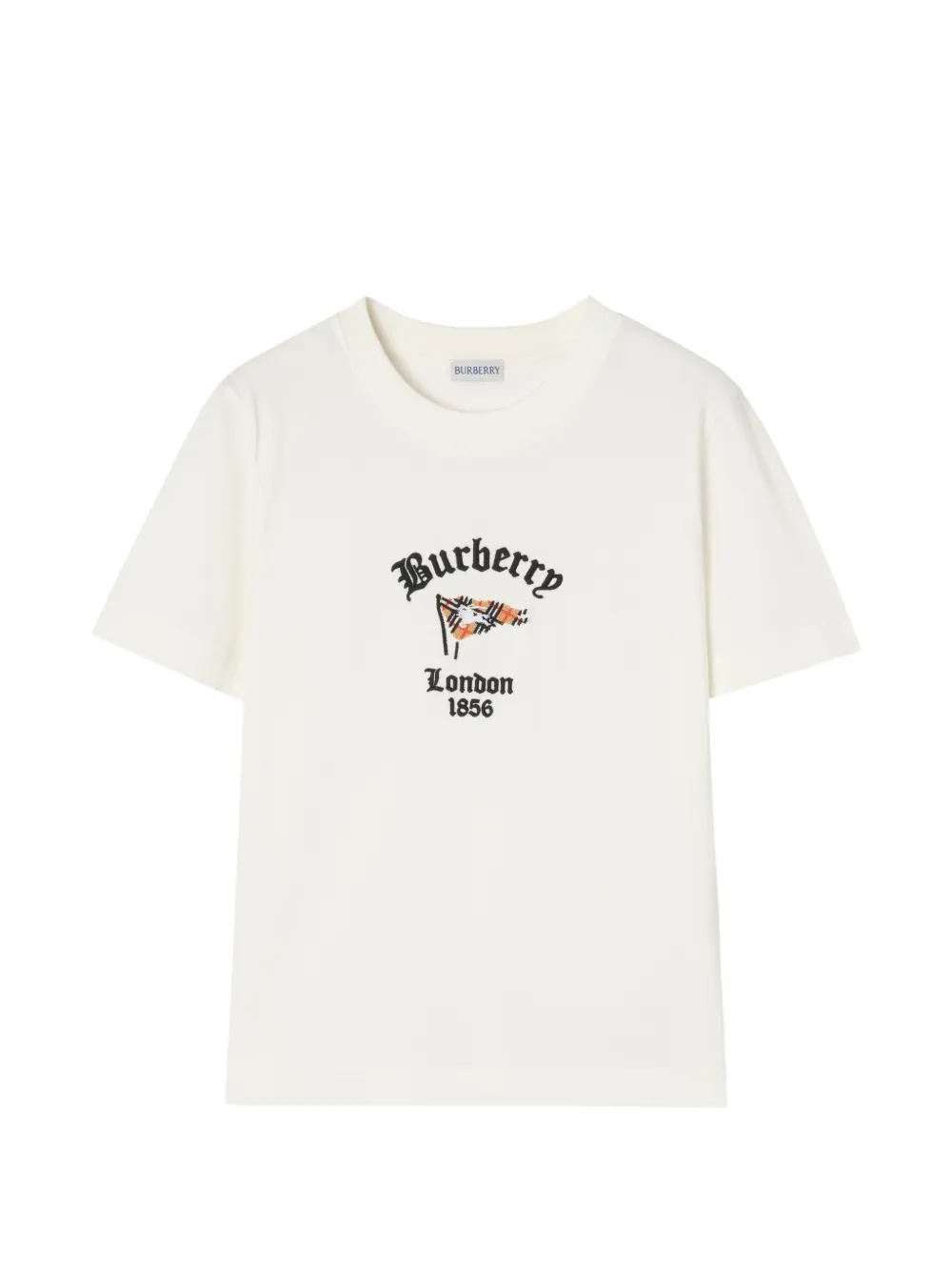 Burberry Check-flag cotton T-shirt - Toni neutri