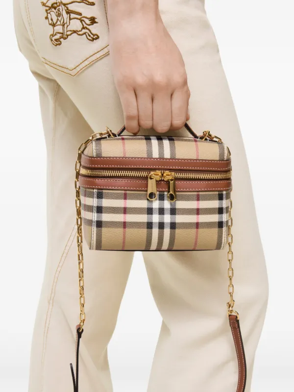 Burberry Mini Check Vanity Bag | Neutrals | FARFETCH