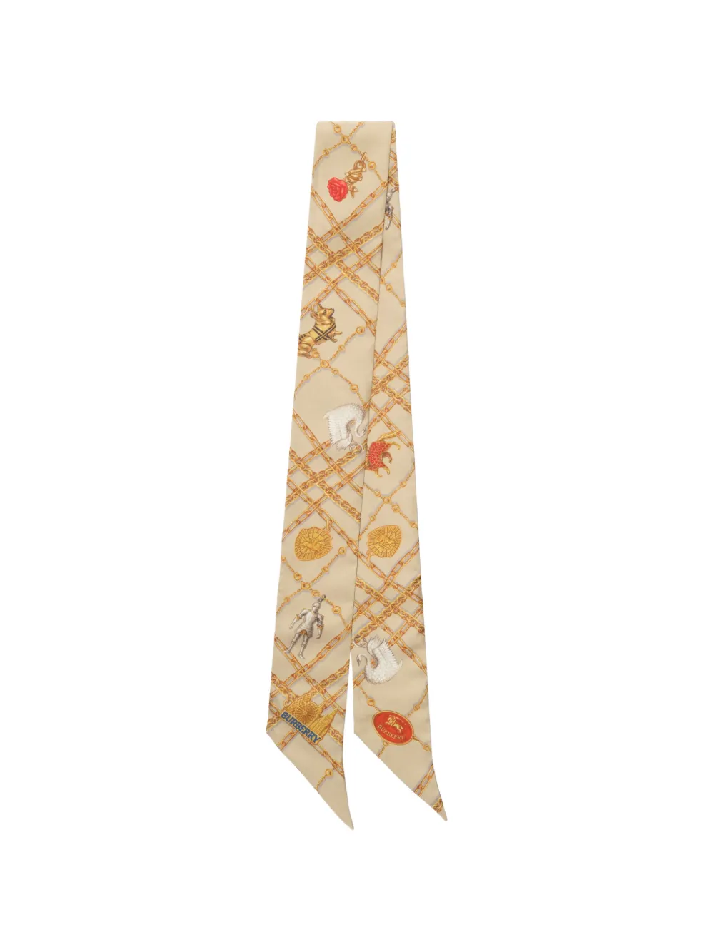 Burberry skinny Check charm silk scarf - Toni neutri