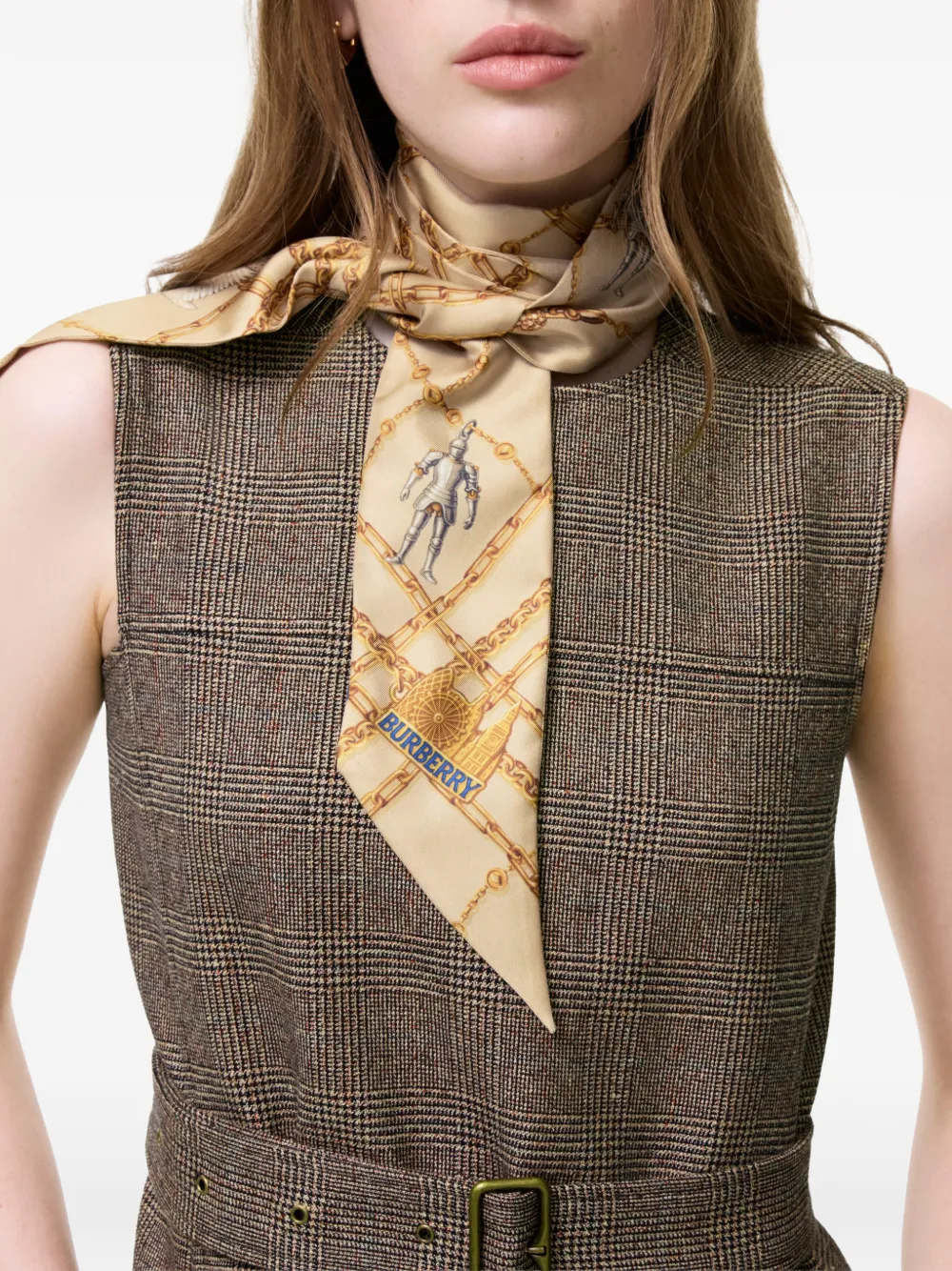 Burberry Geruite zijden sjaal Beige