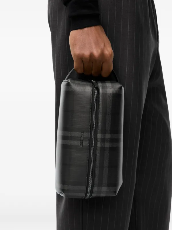 Burberry City Check Travel Pouch | Grey | FARFETCH CA