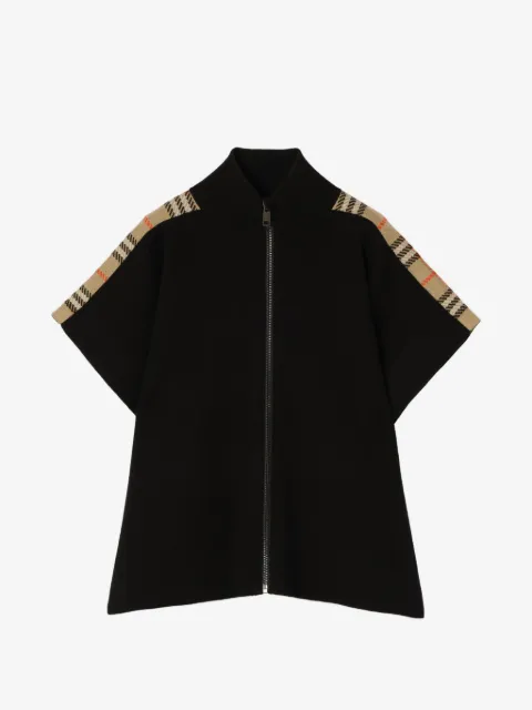 Burberry Kids check-trim reversible cape