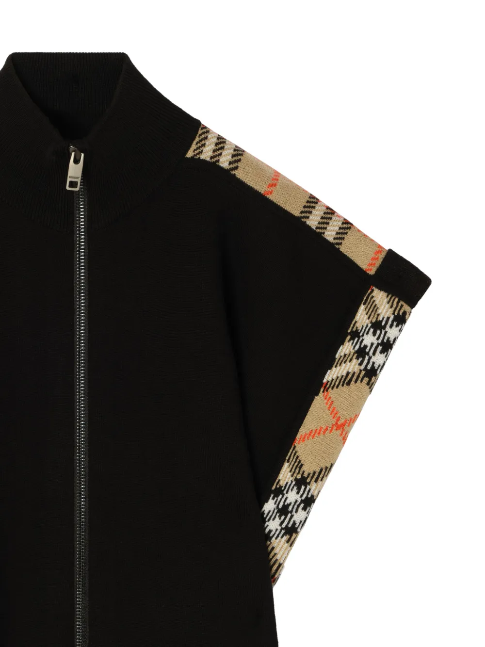 Burberry Kids Check wollen cape Zwart