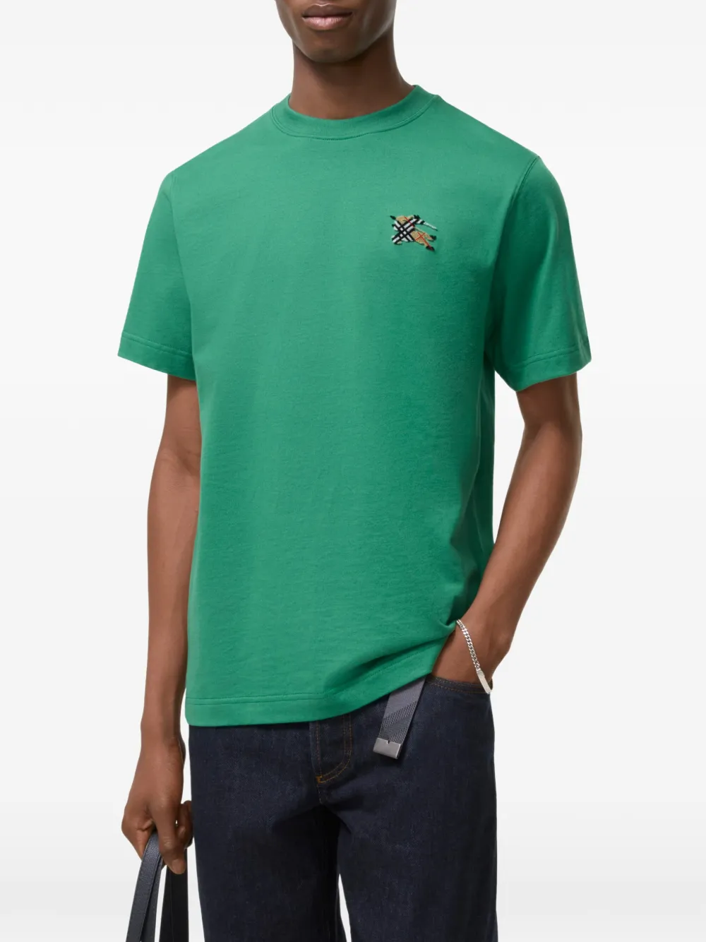 Burberry Knight katoenen T-shirt Groen