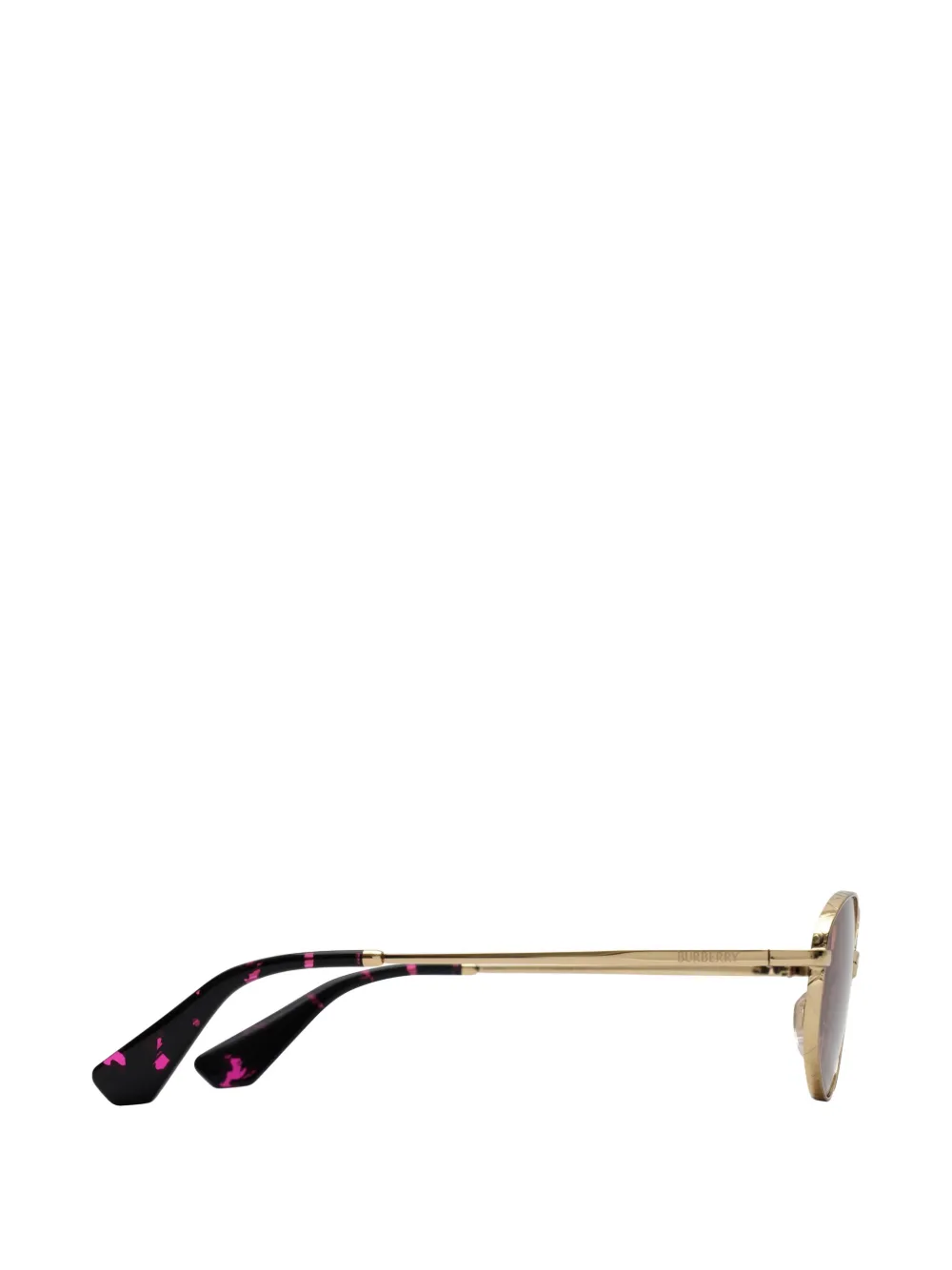 Burberry Eyewear Check metalen zonnebril met ovalen montuur Goud