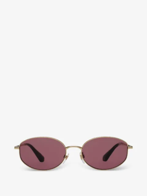 Burberry metal Check oval sunglasses