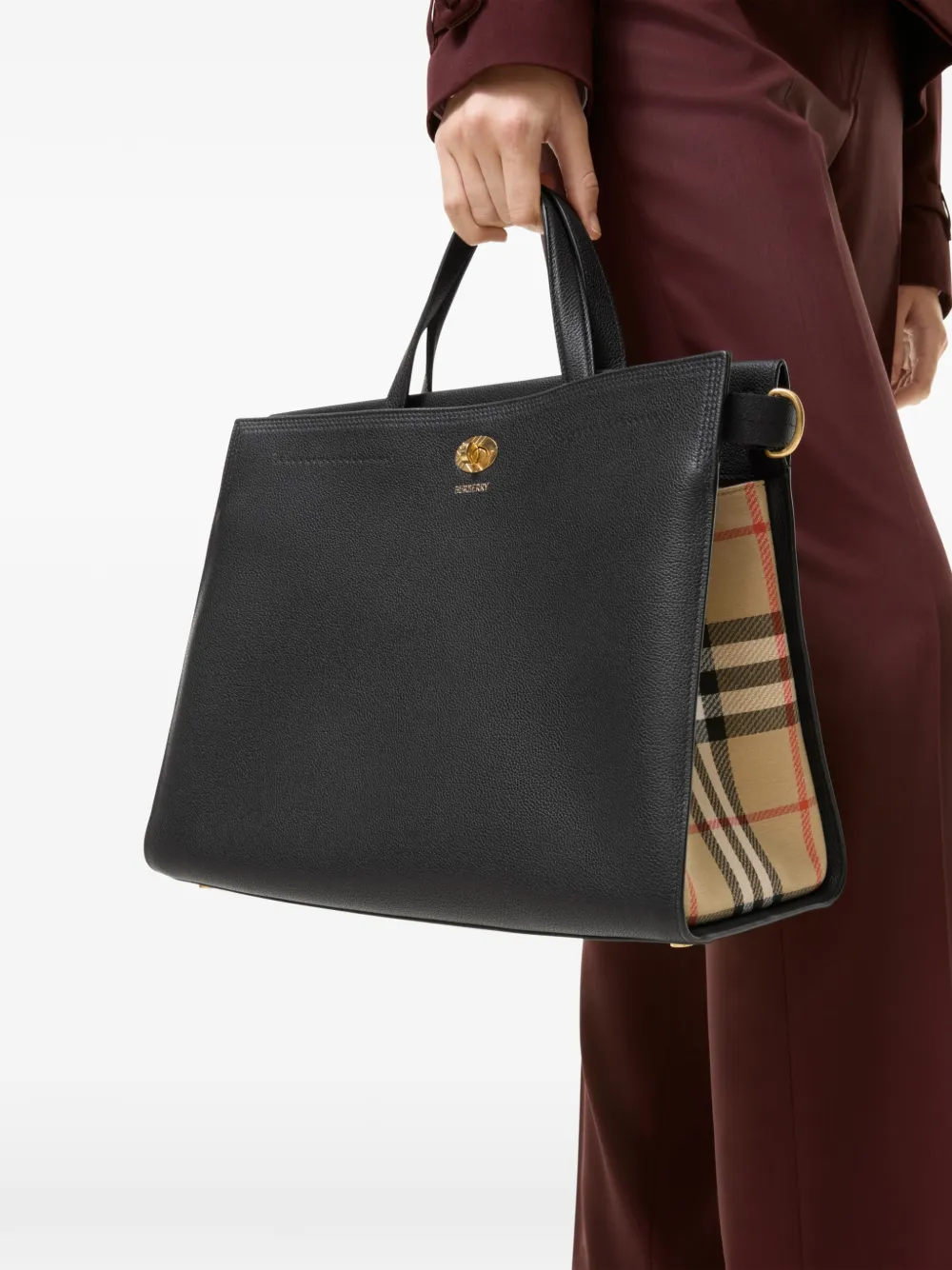 Burberry Medium Cotswolds Check shopper Zwart