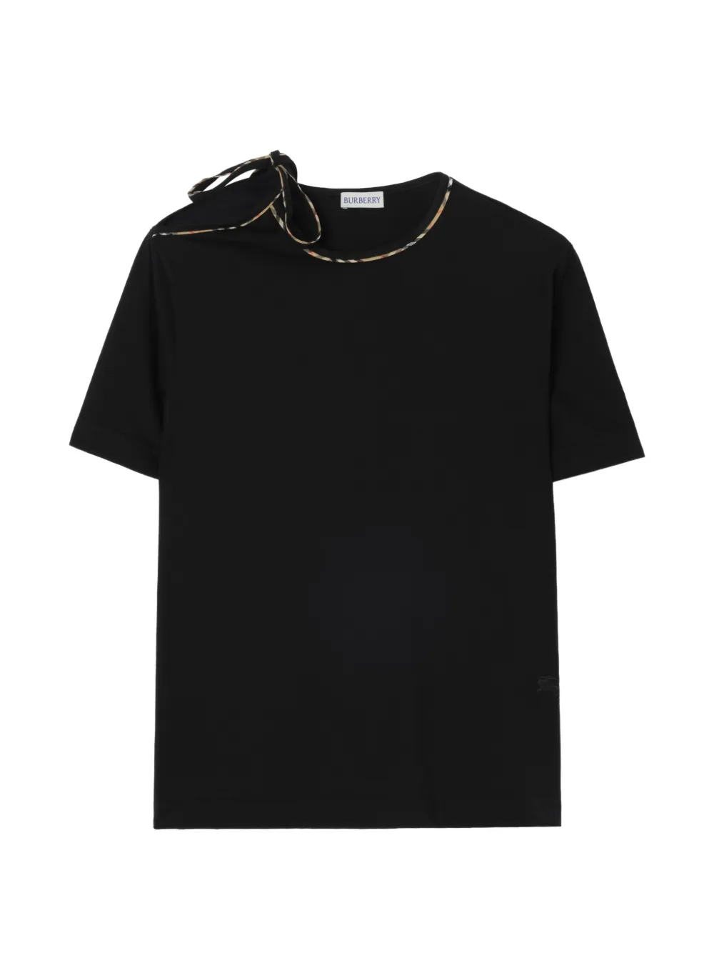 Burberry tie-sleeve cotton T-shirt - Schwarz