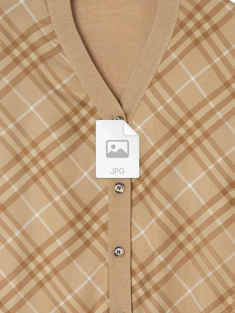 Burberry Zijden wollen vest met geruit vlak Beige