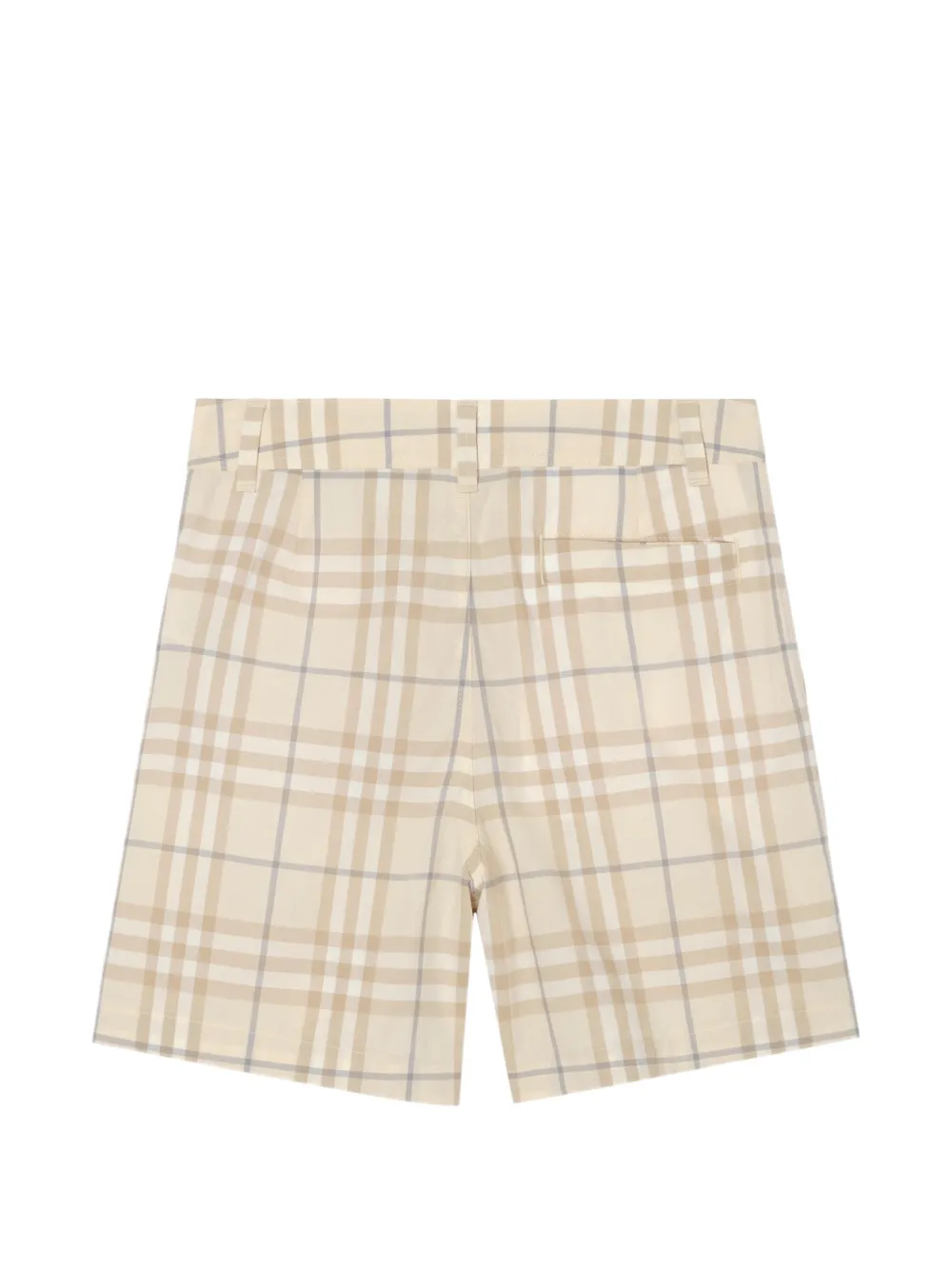 Burberry Kids Geruite katoenen shorts Beige