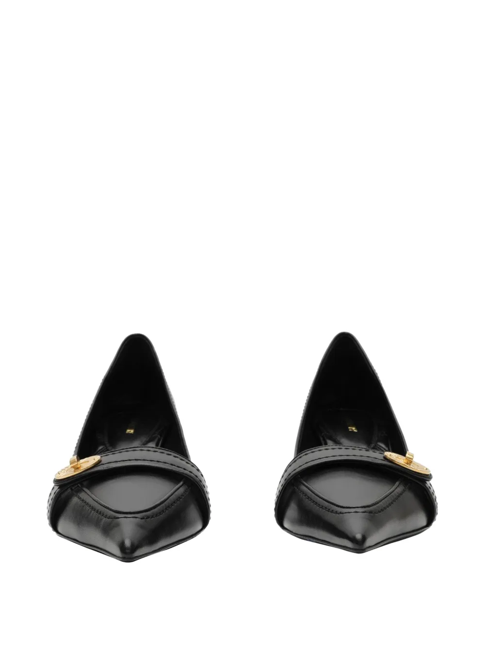 Burberry leather Cotswolds low pumps Zwart