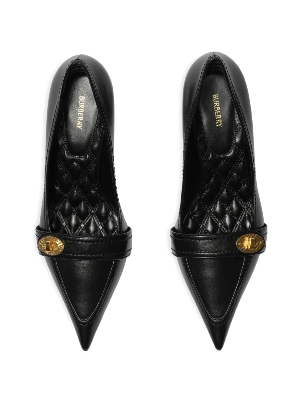 Burberry leather Cotswolds low pumps Zwart
