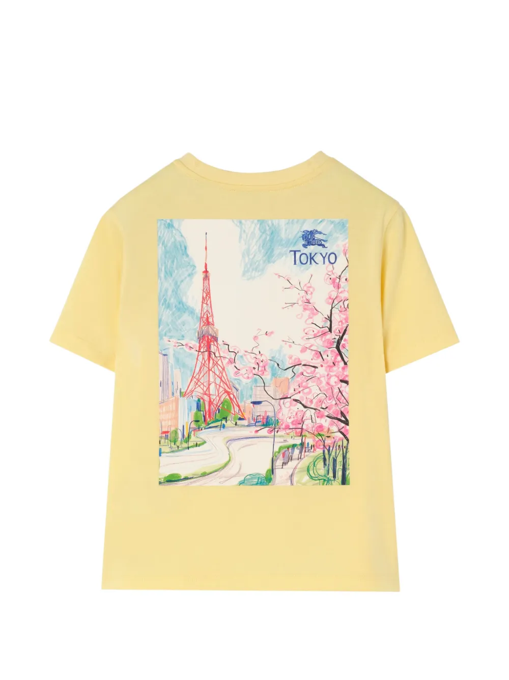 Burberry Kids Tokyo Bear katoenen T-shirt Geel