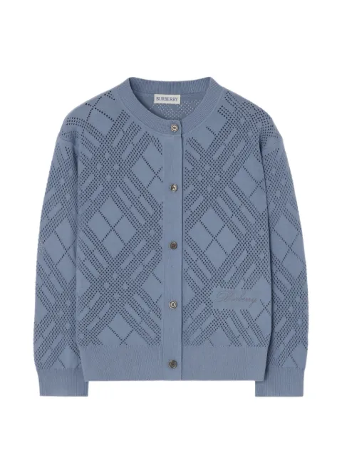 Burberry Kids pointelle knit cotton cardigan