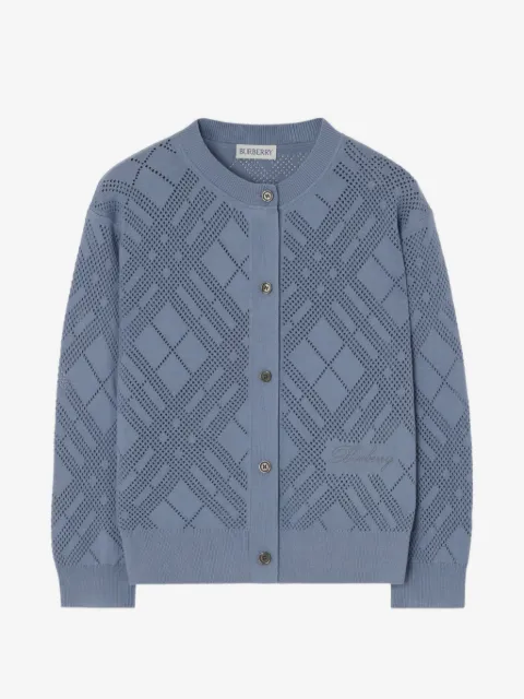 Burberry Kids cardigan en maille pointelle