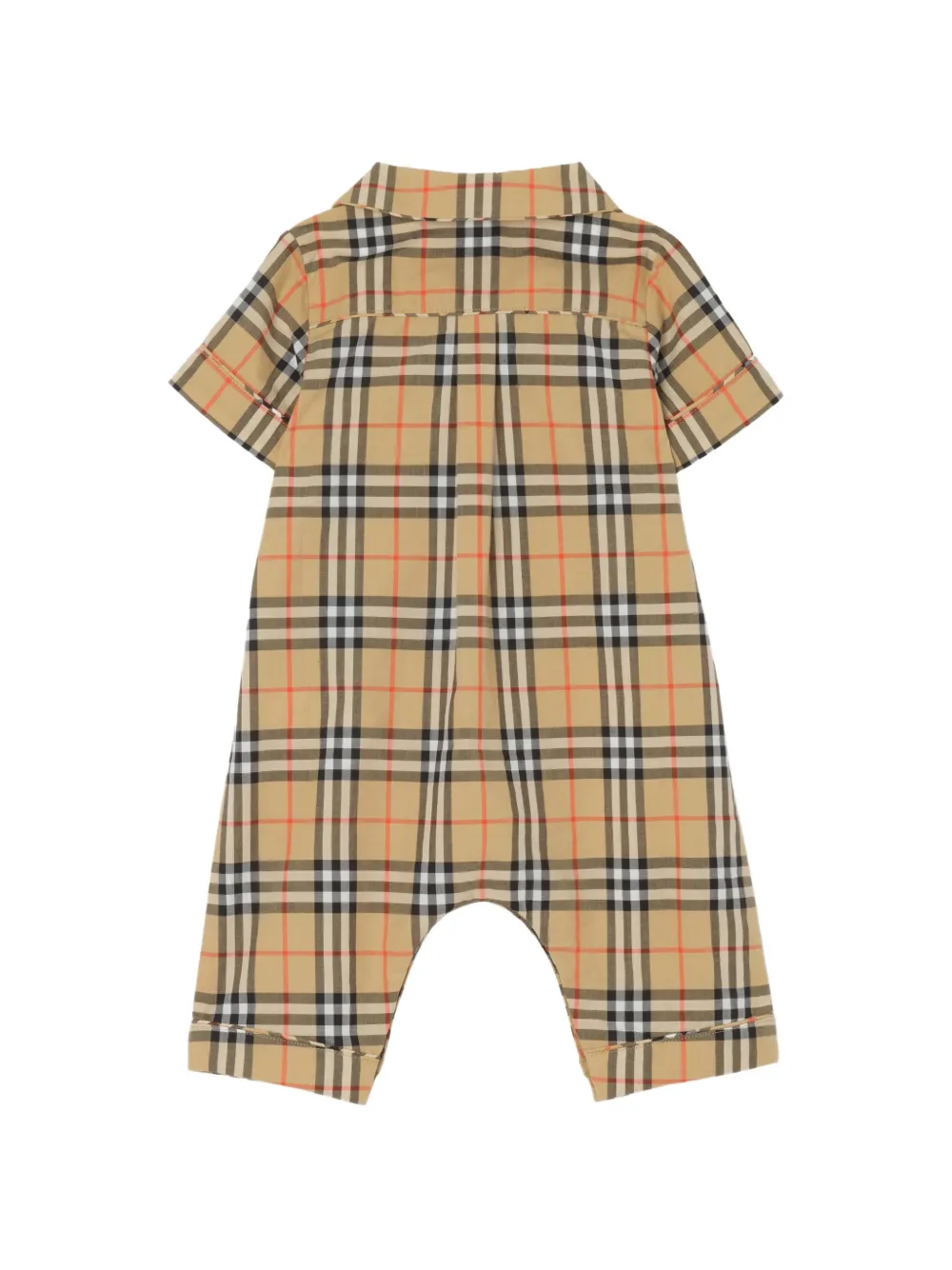 Burberry Kids Check katoenen playsuit Beige