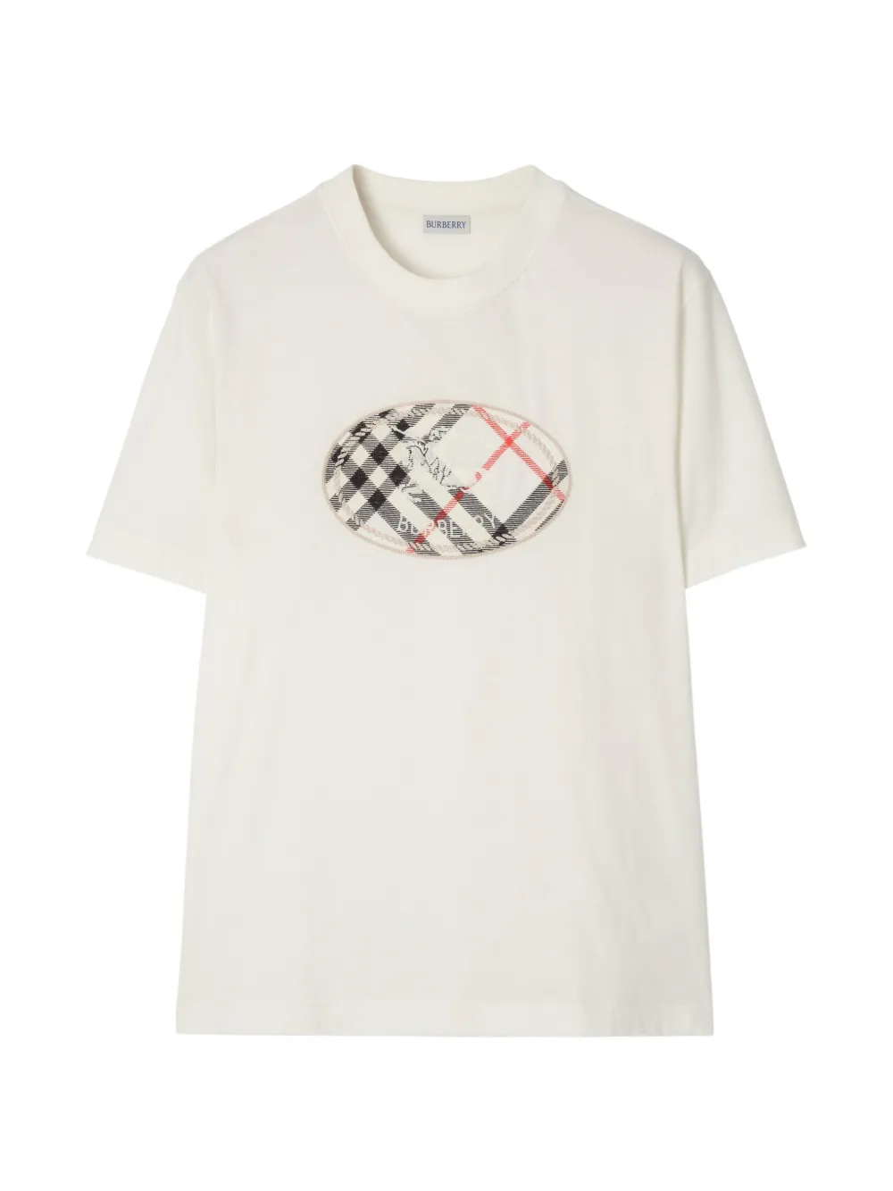 Burberry Check Knight-stamp cotton T-shirt - Weiß
