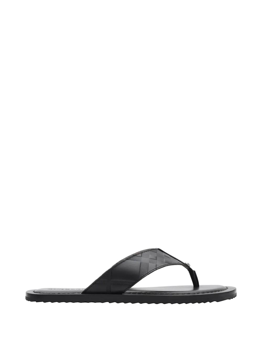 Burberry embossed check leather Pavilion sandals - Nero