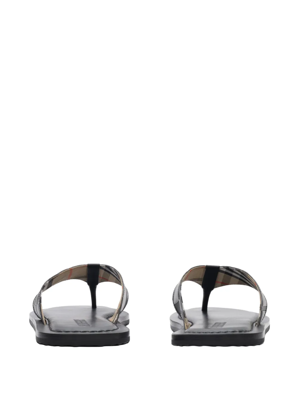 Burberry embossed check leather Pavilion sandals Zwart