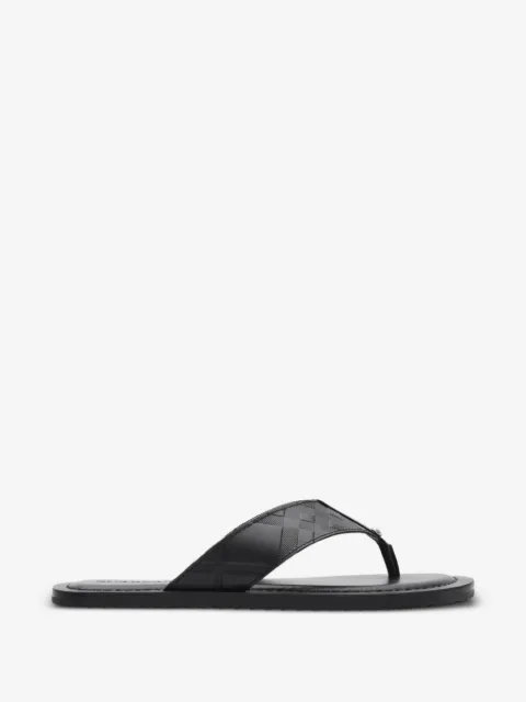 Burberry embossed check leather pavilion sandals