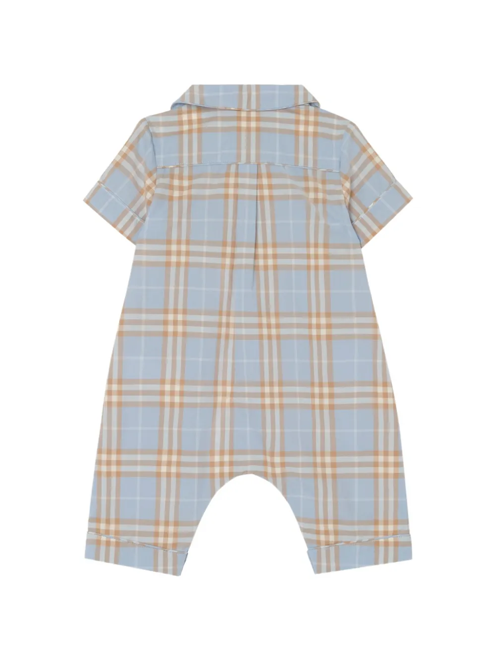 Burberry Kids Burberry Check katoenen jumpsuit Blauw