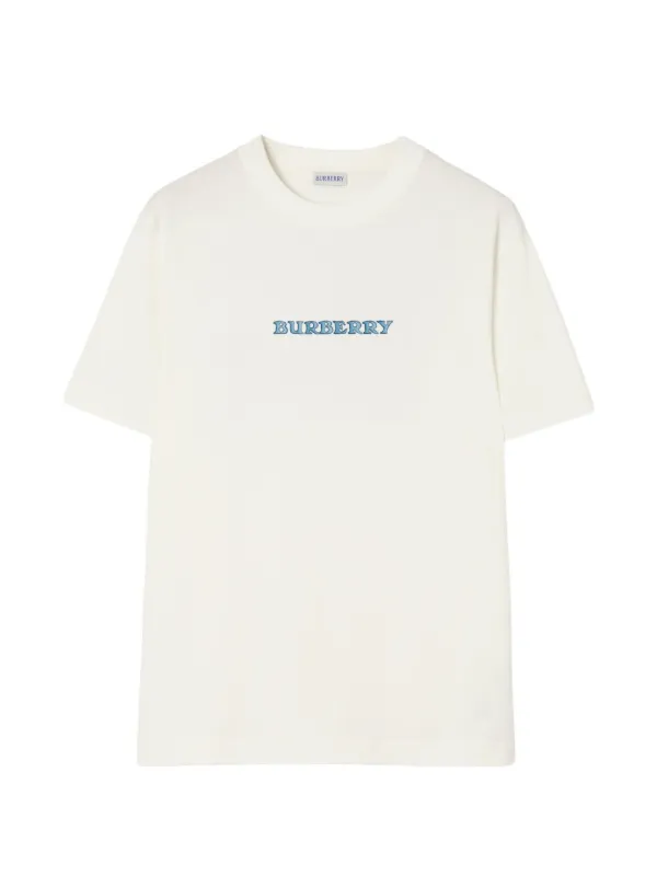 Burberry Camiseta De Algodão Com Logo | Neutro | FARFETCH BR