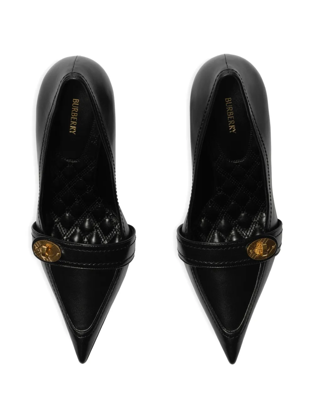 Burberry leather Cotswolds high pumps Zwart