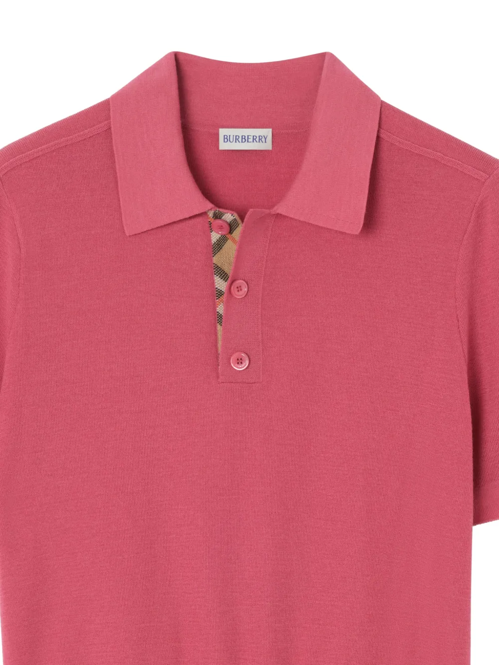 Burberry Wollen poloshirt Roze