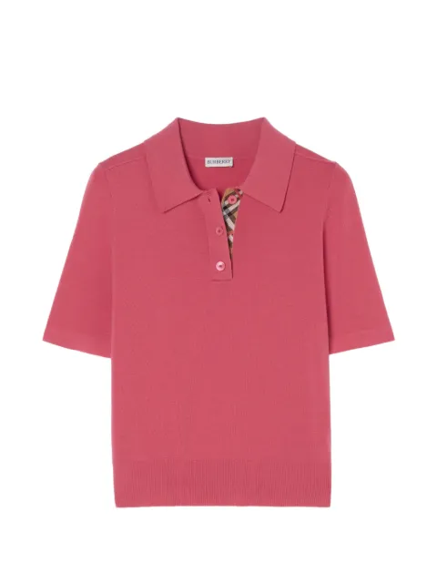 Burberry playera tipo polo de lana manga larga