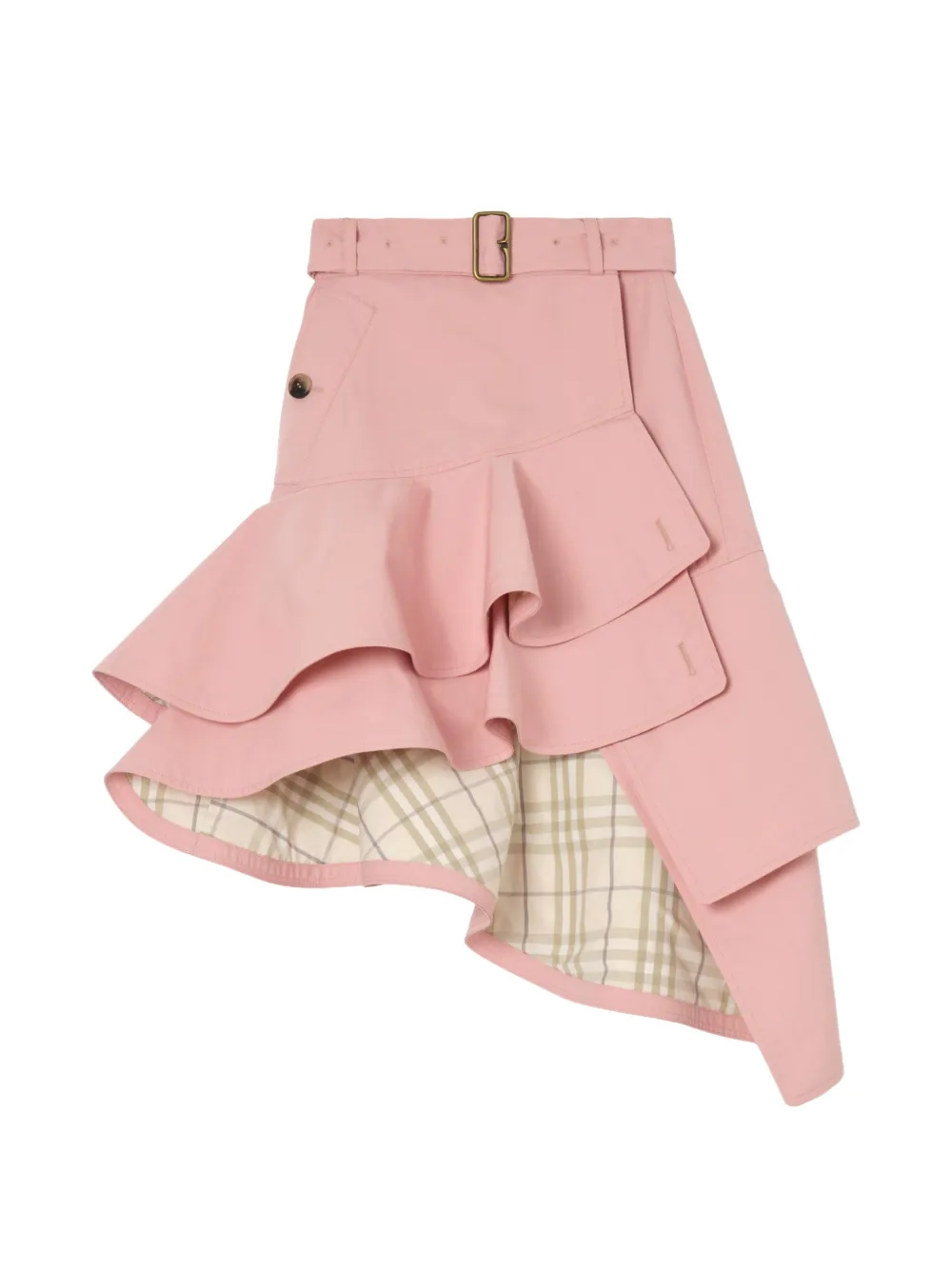 Burberry ruffled gabardine trench skirt - Pink