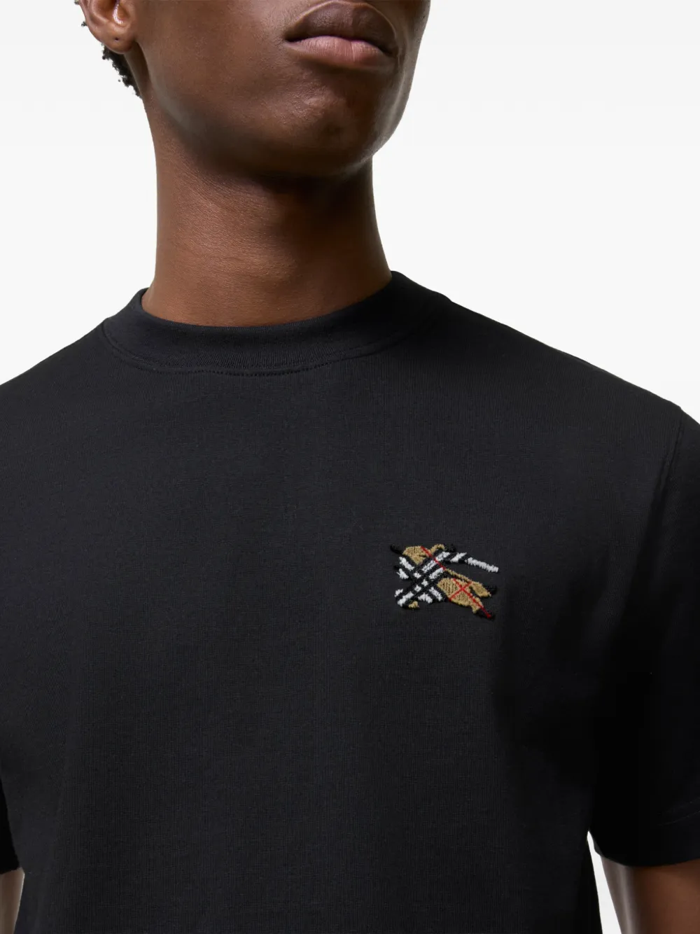 Burberry Knight katoenen T-shirt Zwart