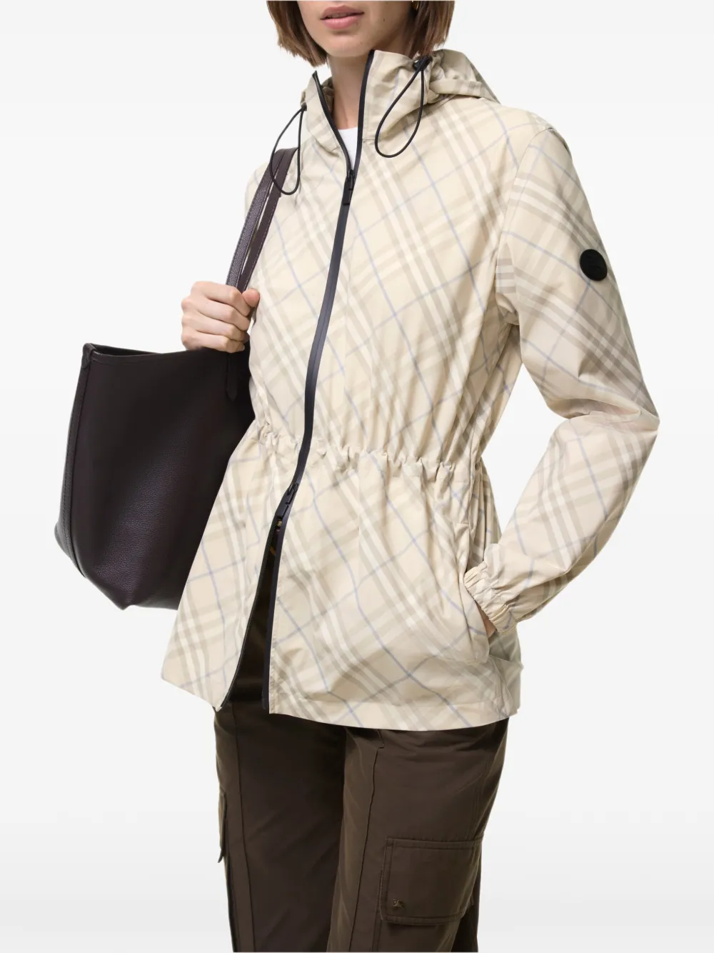 Burberry Check Whitstable jack met capuchon Beige