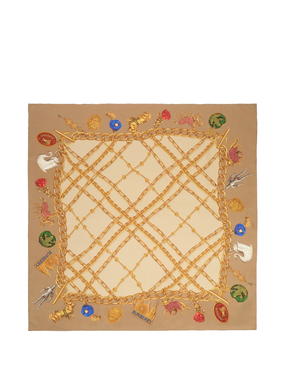 Burberry Check charm silk scarf - Neutrals
