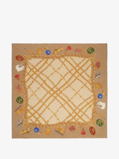 Burberry Check charm silk scarf