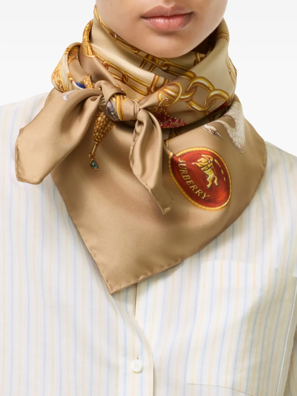 Burberry Geruite zijden sjaal Beige