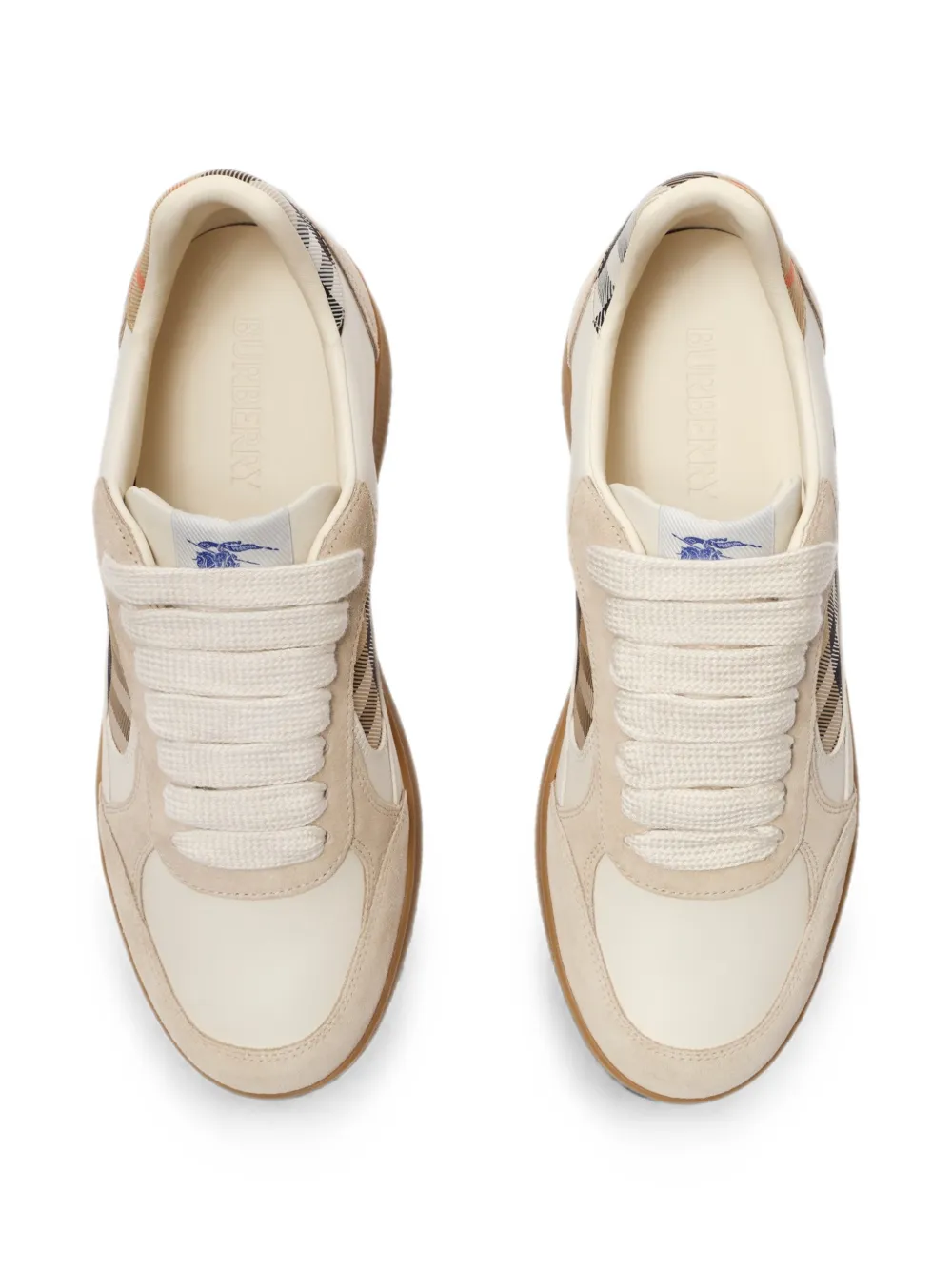 Burberry Check Terrace leren suède sneakers Beige