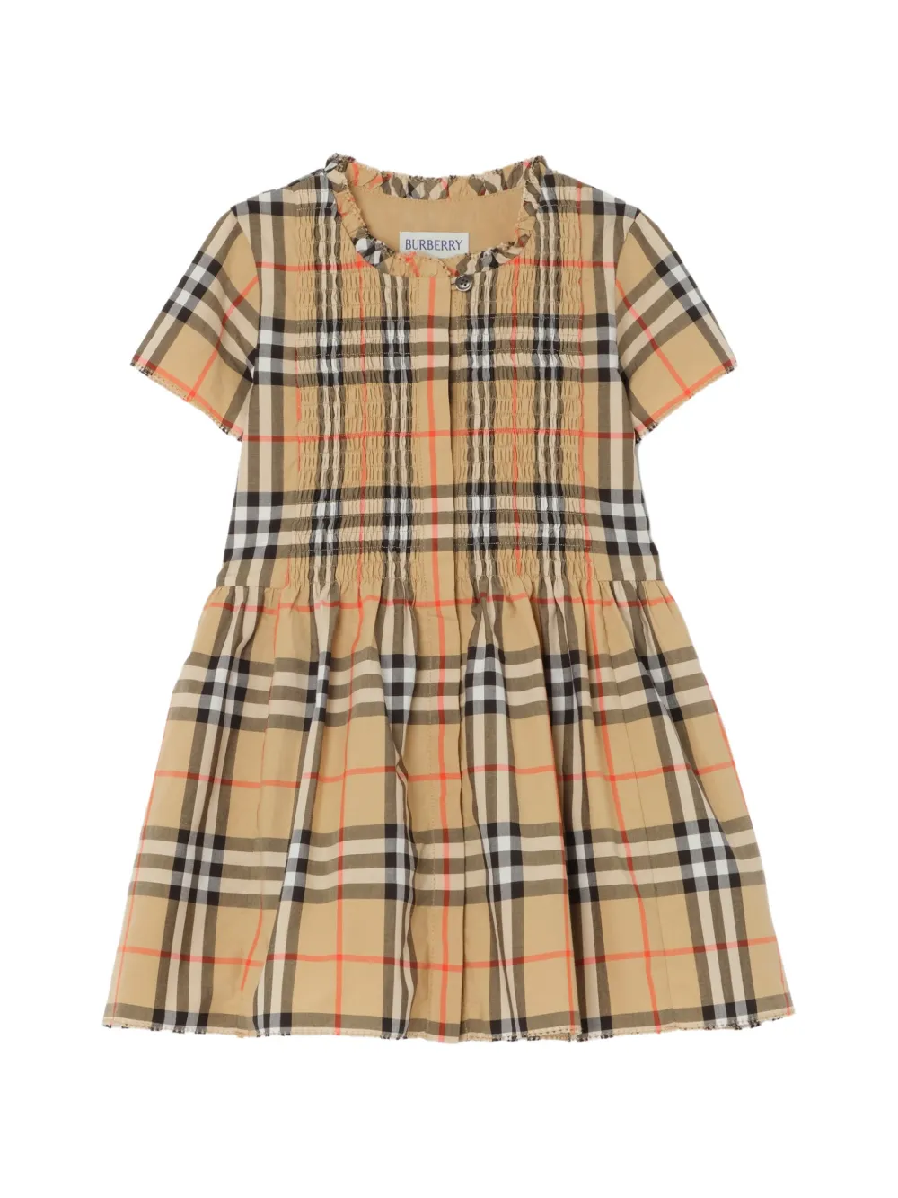 Burberry Kids Check cotton dress - Neutrals