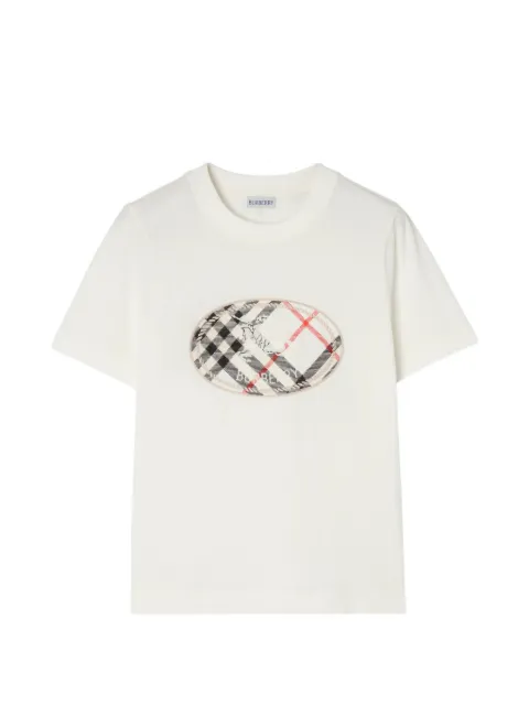 Burberry Check Knight-stamp cotton T-shirt