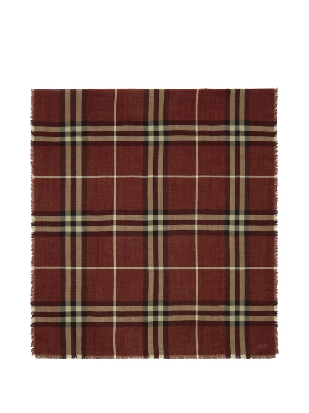 Burberry Omkeerbare wollen zijden geruite sjaal Rood