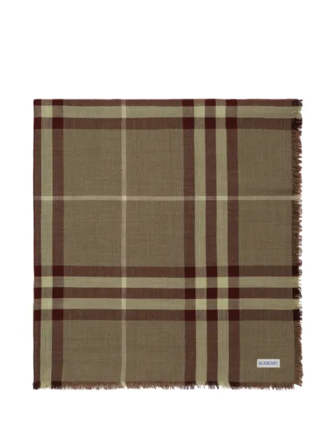 Burberry wide reversible Check wool-silk scarf