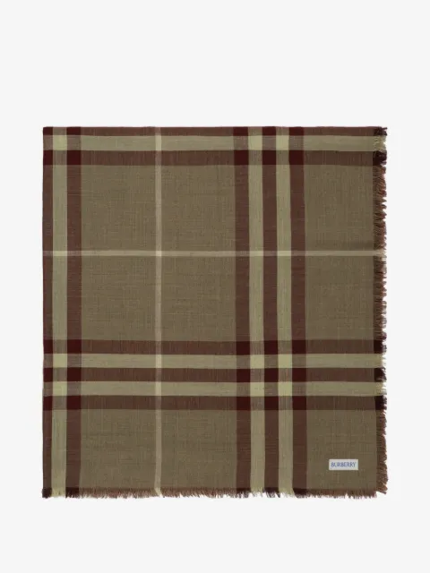 Burberry wide reversible Check wool-silk scarf