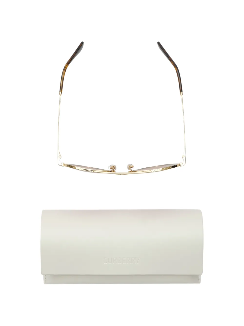 Burberry Eyewear Check metalen zonnebril met piloten montuur Goud