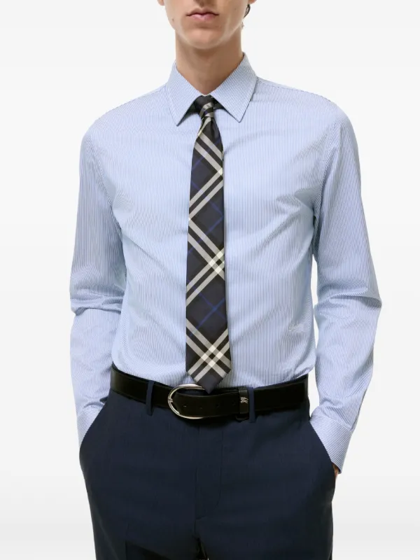 Burberry チェック シルクネクタイ | ブルー | FARFETCH JP