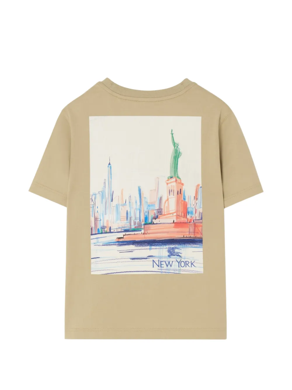 Burberry Kids New York Bear T-shirt met grafische print Beige
