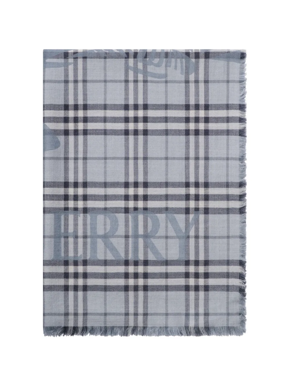 Burberry Knight Check wollen zijden sjaal Blauw