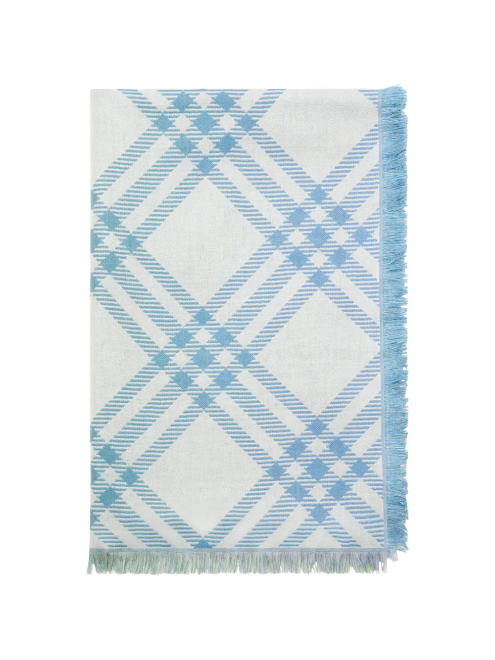 Burberry Geruite wollen zijden sjaal Blauw