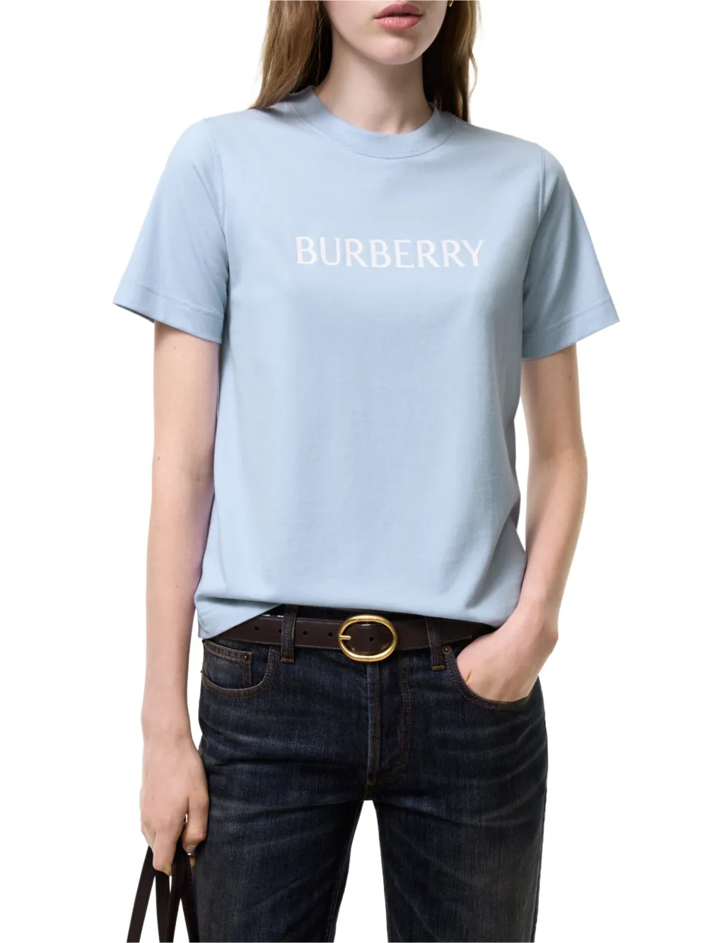 Burberry T-shirt met logo Blauw