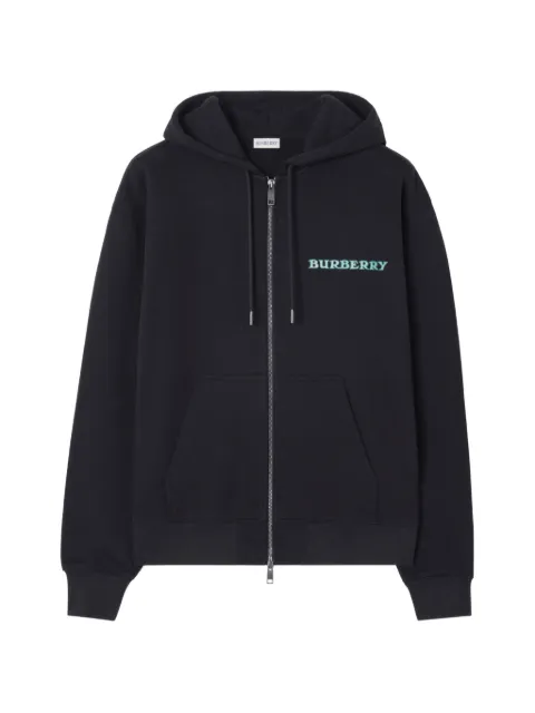 Burberry heritage-logo cotton zip hoodie